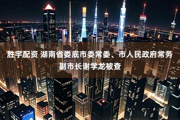 胜宇配资 湖南省娄底市委常委、市人民政府常务副市长谢学龙被查